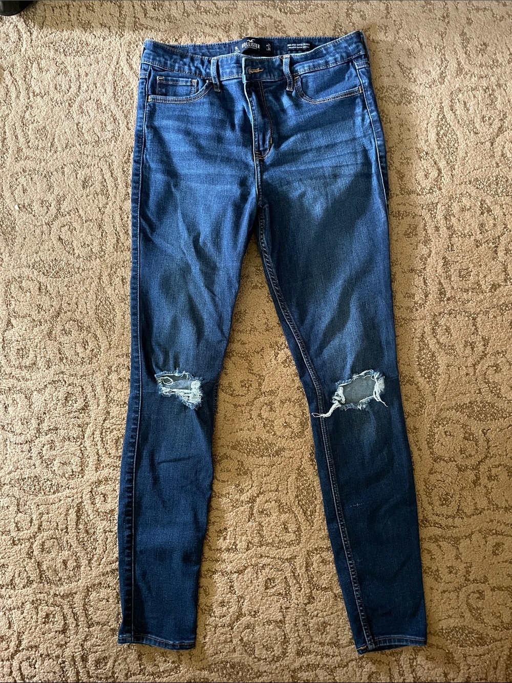 Hollister Dark Blue Ripped Skinny Jeans